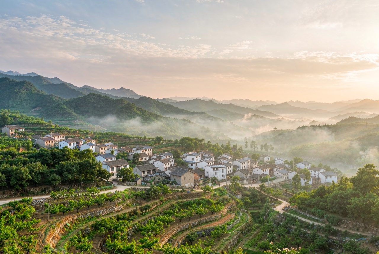 秦岭腹地山阳县的坡地与沟谷
